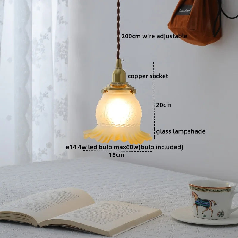 DecorBites™ Clear Glass LED Copper Chandelier Pendant Light for Modern Home Decor.