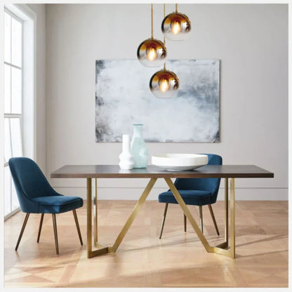 DecorBites™ Gradient Glass Chandelier: Modern Nordic Living Room Lighting for Bedroom or Restaurant