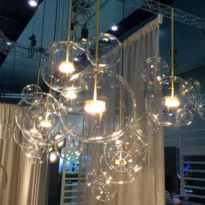 DecorBites™ Glass Bubble LED Chandelier: Stylish Ceiling Lighting for Dining & Living Room
