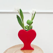 Jarrón de porcelana en forma de corazón Decorbites™ Corazones rosados - Ornamento artesanal y decoración del hogar