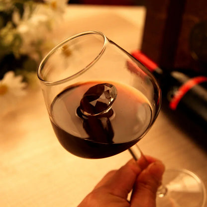 DecorBites™ Clear Diamond Glass Red White Wine Champagne Flutes Goblets - Lovely Gift