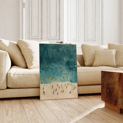 Frameless Summer People Swimming Canvas Wall Art