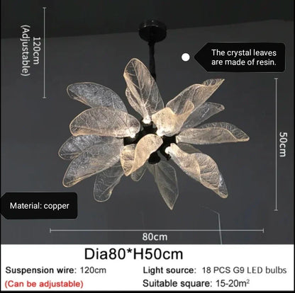 DecorBites™ Elegant Copper Chandelier Light for Kitchen Dining Living Room - Modern Luxury Crystal Lamp