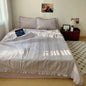 Decobites Korean Princess Lace Ruffles Summer Quilt Bedspread - 3Pc Bedding Set