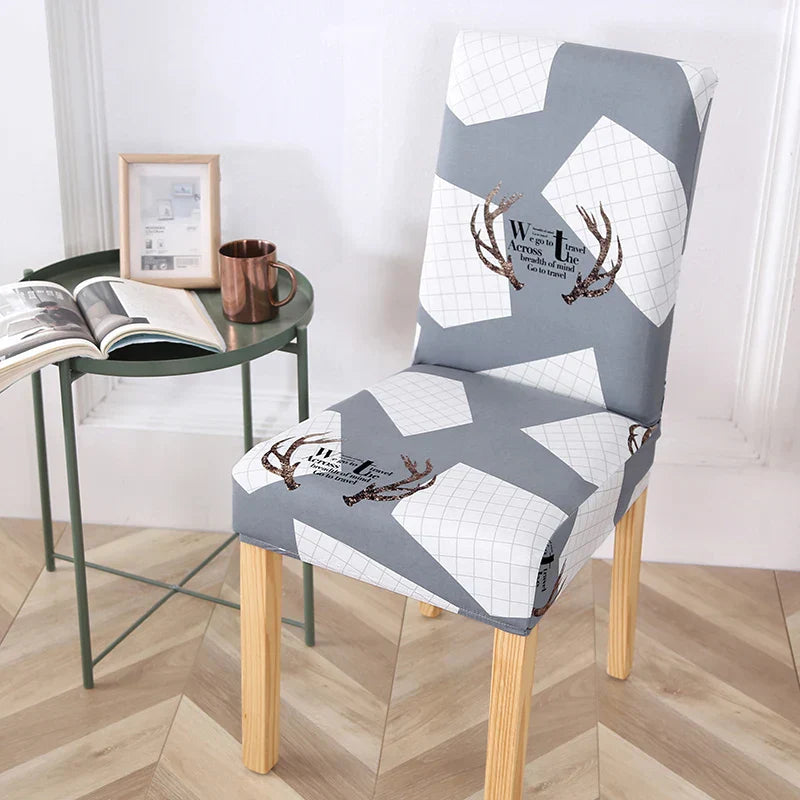 Svetanya Stretch Print Chair Cover by Decobites – Elastic Seat Slipcover