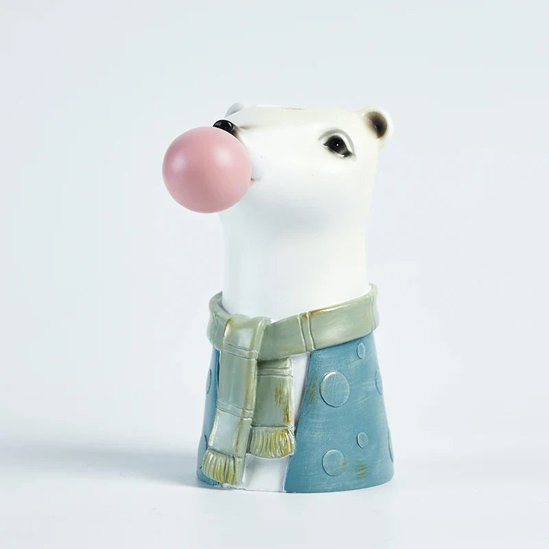 DecorBites™ Bubble Gum Girl Flower Vase - Stylish Resin Plant Pot for Home Decor