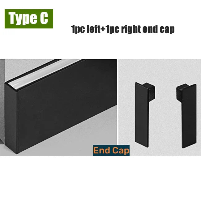 DecorBites™ Black Aluminium LED Profile for Recessed Skirting with Silicone Cover