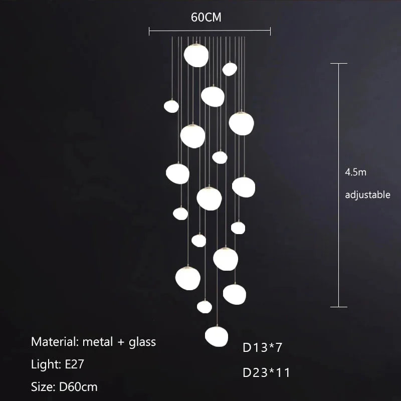 Lámpara colgante de cristal Gregg de DecorBites™, lámpara LED moderna para comedor, cocina o loft.