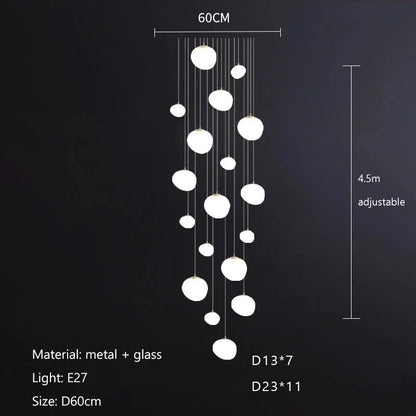 Lámpara colgante de cristal Gregg de DecorBites™, lámpara LED moderna para comedor, cocina o loft.