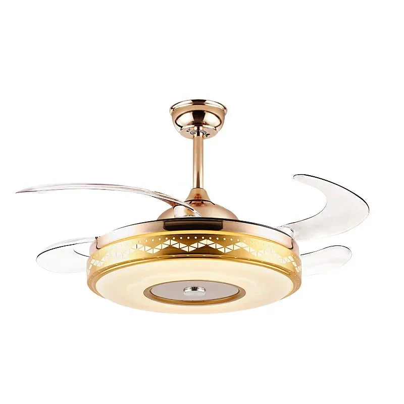 DecorBites™ 42" Gold Bluetooth Ceiling Fan Light with Remote & RGB Color Control