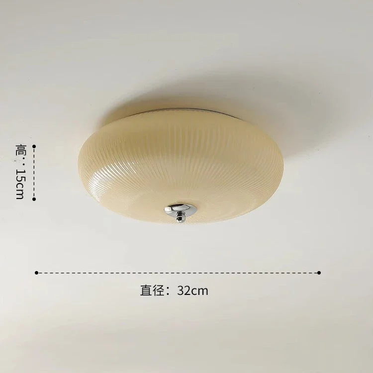 Lámparas de techo redondas de cristal color crema DecorBites™ | Iluminación LED moderna para interiores | Ideal para dormitorio, estudio o balcón