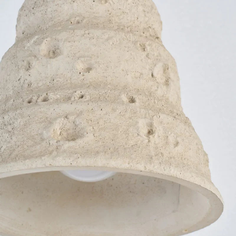 DecorBites™ Japanese Style LED Pendant Lights Wood Canopy Cement Lampshade