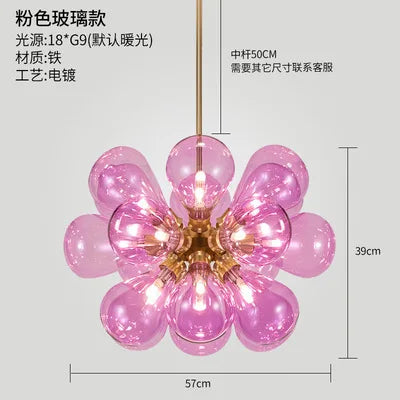 DecorBites™ Glass Bubble Hanging Lamps Chandelier Modern Room Decor Ceiling Pendant Light
