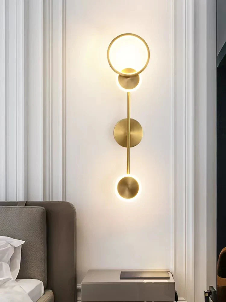 DecorBites™ Brass LED Wall Light: Modern Nordic Decor Sconce for Kitchen, Bedroom, Living Room