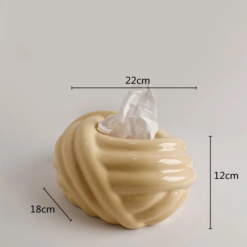 Soporte de escritorio de cerámica DecorBites™ para toallas de papel y organizador de cajas de pañuelos