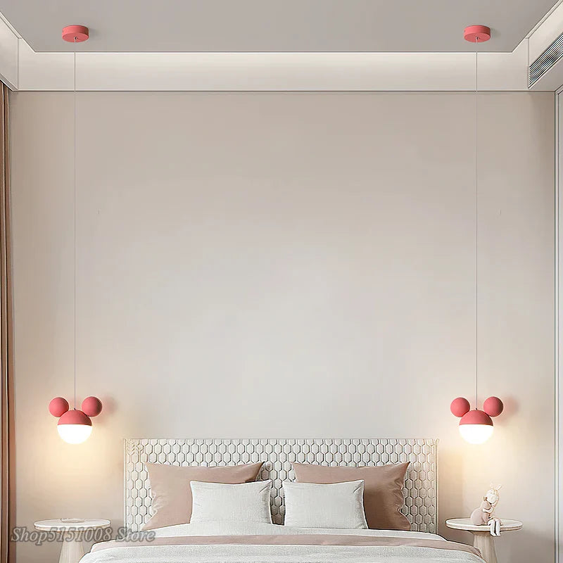 Lámpara colgante LED DecorBites™ con diseño de dibujos animados para niños, ideal para el cuidado de la vista con Mickey y la Princesa Mickey.