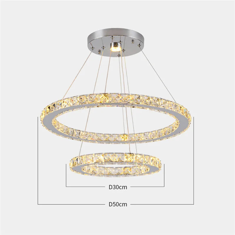 DecorBites™ Crystal Chandelier: Luxury LED Pendant Lighting for Living & Dining Room