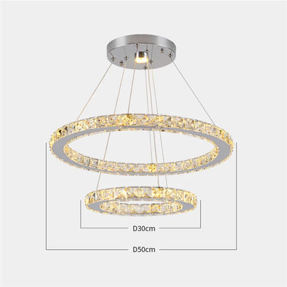 DecorBites™ Crystal Chandelier: Luxury LED Pendant Lighting for Living & Dining Room