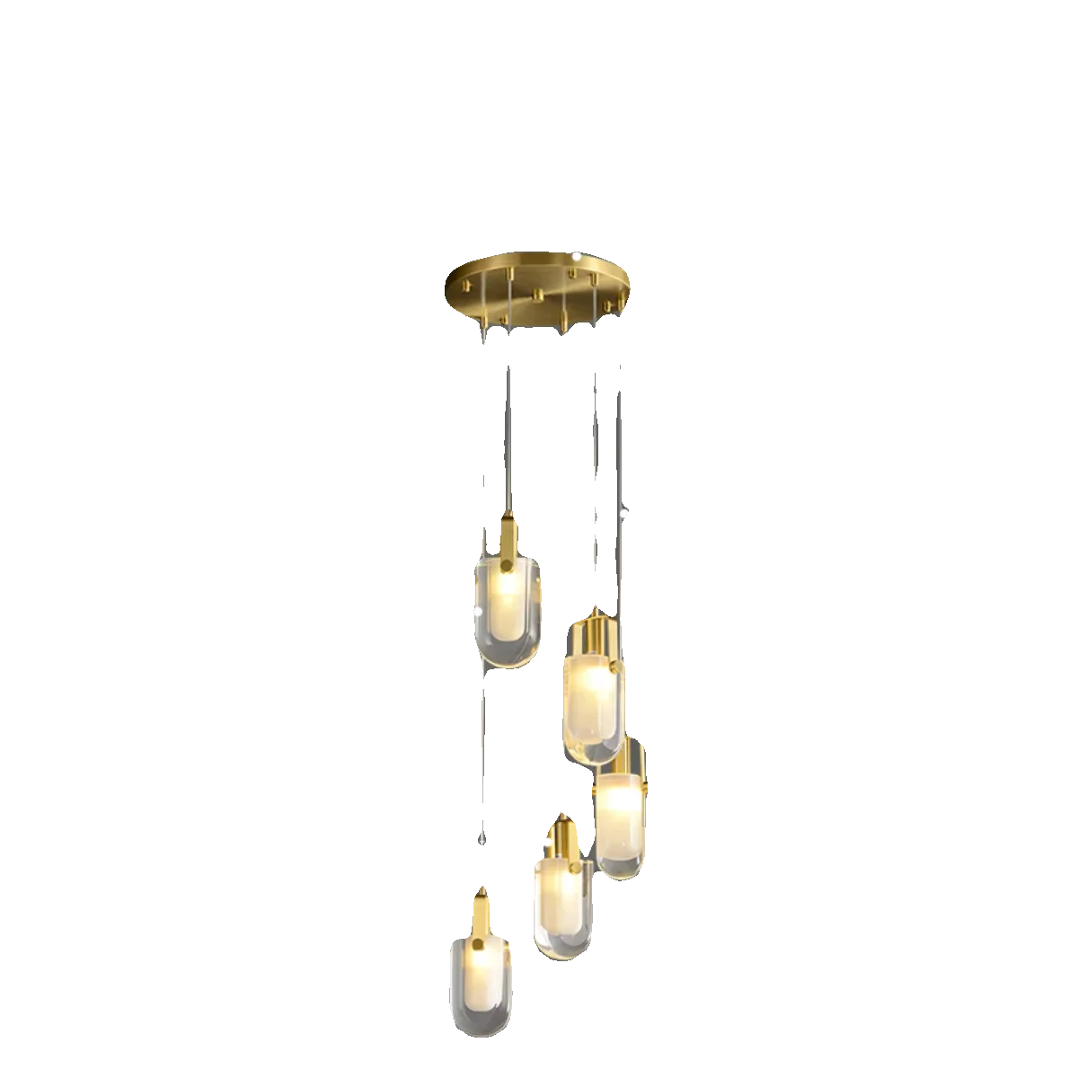 DecorBites™ Crystal Loft Chandelier for Staircase, Living Room, and Apartment Luxe Lighting