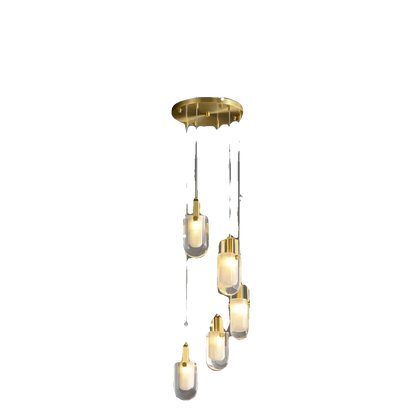 DecorBites™ Crystal Loft Chandelier for Staircase, Living Room, and Apartment Luxe Lighting