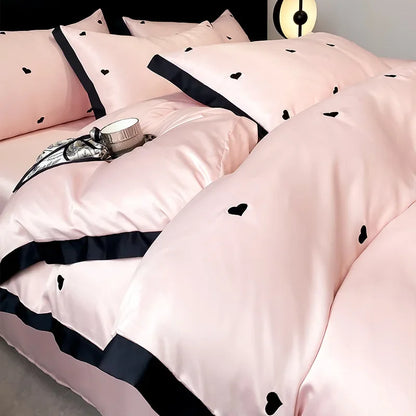 DecorBites™ Lace Embroidered Cooling Comforter Cover Set - Silky Cozy Bedding Sets