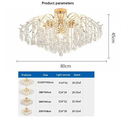 Lámpara de techo tipo araña LED de cristal DecorBites™, moderna, para sala de estar o dormitorio.