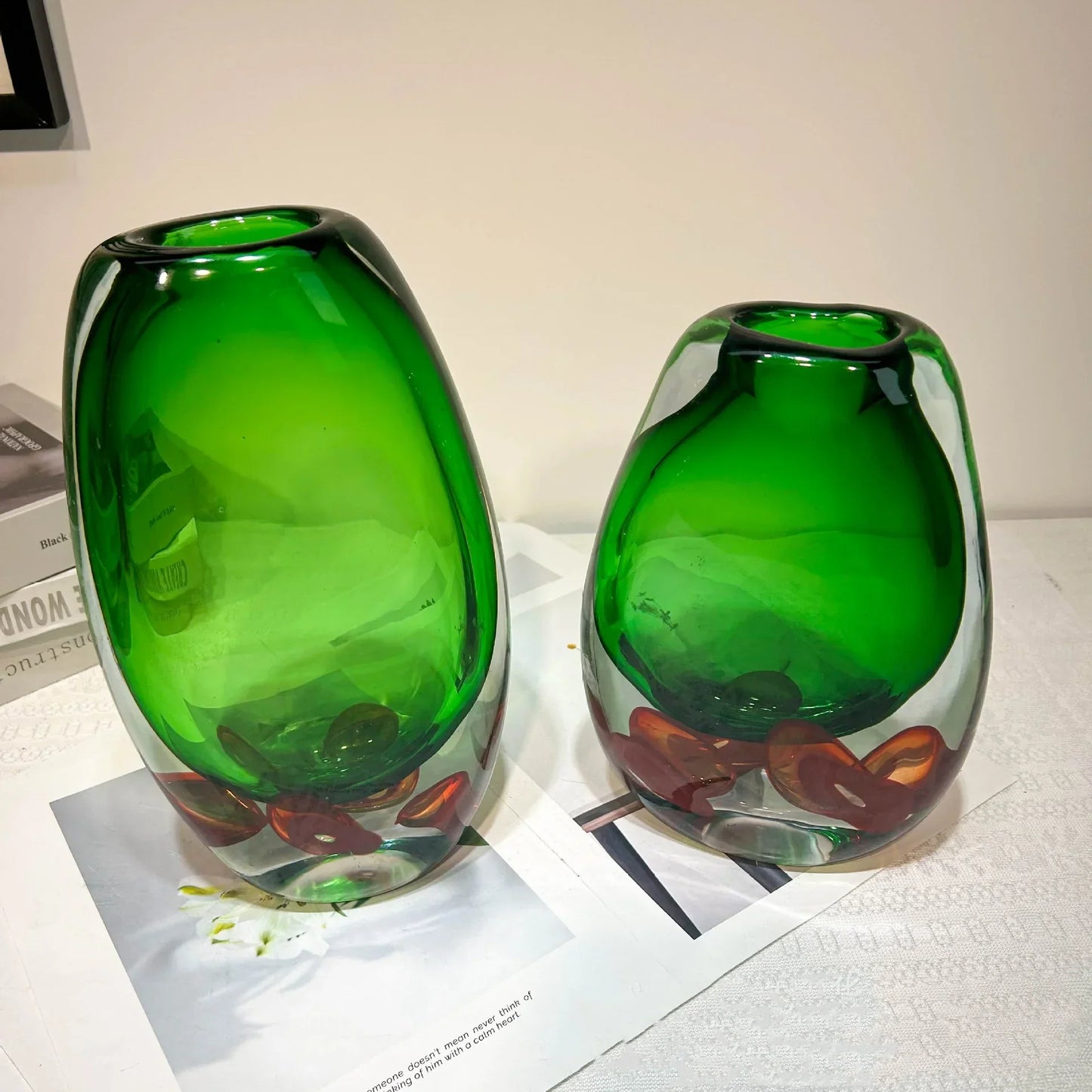 DecorBites™ Clear Fruit Tray Vase: Double Color Transparent Terrarium for Home Decor