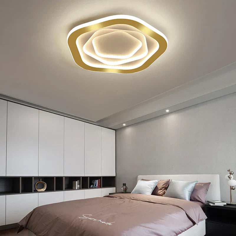 DecorBites™ Gold Luxury LED Ceiling Chandelier for Modern Living Rooms, Bedrooms, and Kitchens
