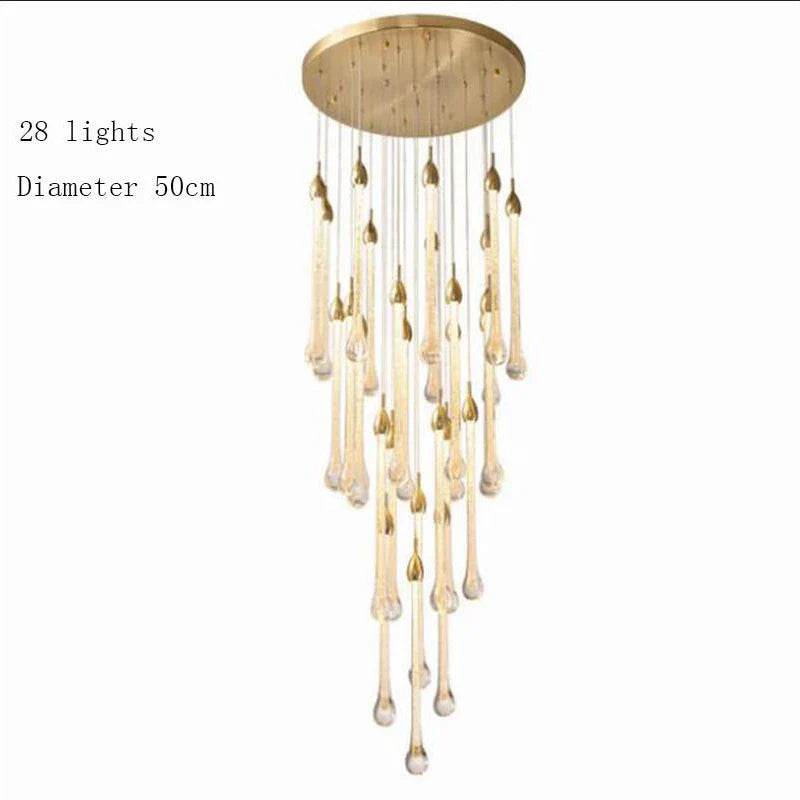 ثريا LED دائرية للسلالم من DecorBites™ بقوة 3 وات: كريستال K9، تركيبات معدنية، مصباح DIY للفيلا