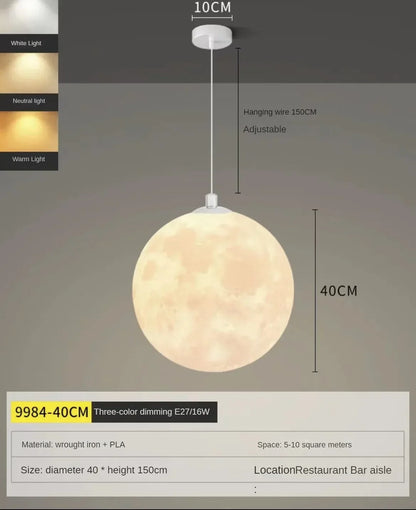 DecorBites™ LED Moon Planet Ceiling Chandelier for Home Decor