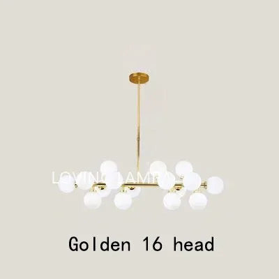 Lámpara colgante tipo araña LED con bola de cristal DecorBites™, diseño redondo moderno para iluminación decorativa del hogar