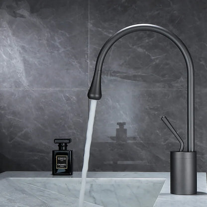 DecorBites™ Brushed Gold Basin Faucet Hot Cold Black Sink Kitchen Swivel Water Crane