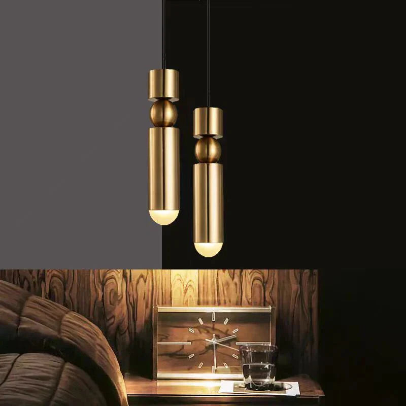 DecorBites™ Gold Tube Pendant Light - Kitchen Bedside Hanging Lamp by AliLamp