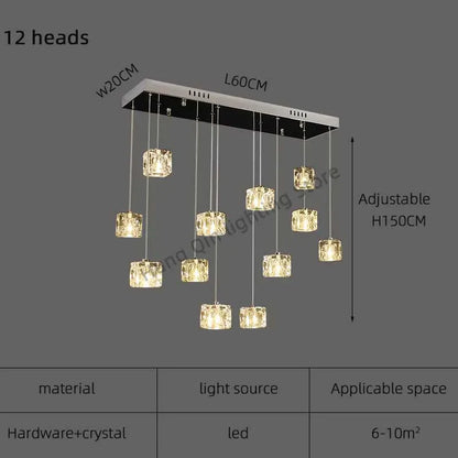 ثريا كريستال DecorBites™‎ معلقة لإضاءة عصرية للمطبخ وغرفة الطعام الداخلية