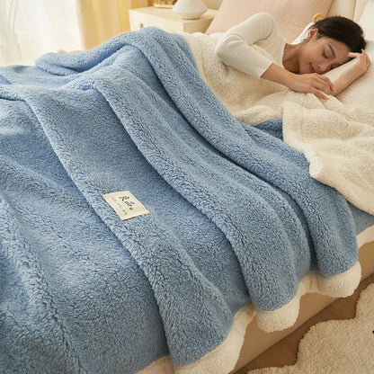 بطانية DecorBites™ من الصوف المرجاني: غطاء أريكة فائق النعومة بمقاس واحد للمكتب، بطانية قيلولة مريحة