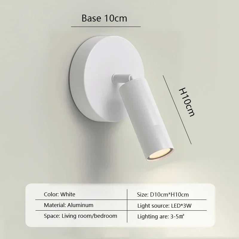 Lámpara de pared LED de aluminio dorado Decorbites™ giratoria para dormitorio, sala de estar y oficina