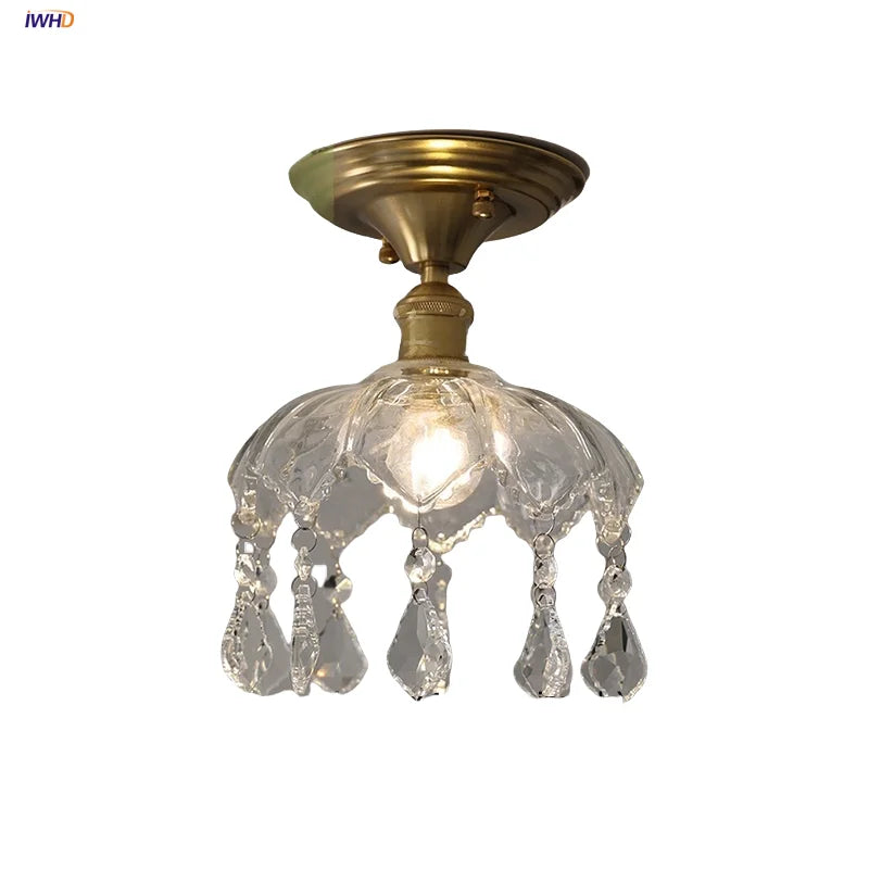DecorBites™ Crystal Glass Luxury LED Ceiling Light for Hallway Bedroom Corridor Interior Decor