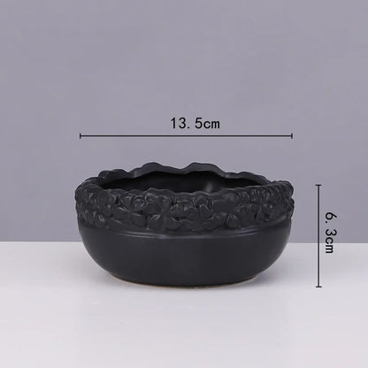 DecorBites™ Golden Edge Succulent Flower Pot Vase - Indoor Ceramic Planter Pot