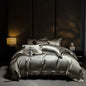 Decobites Mulberry Silk Blend & Cotton Patchwork Duvet Cover Set with Bed Sheet & Pillowcases