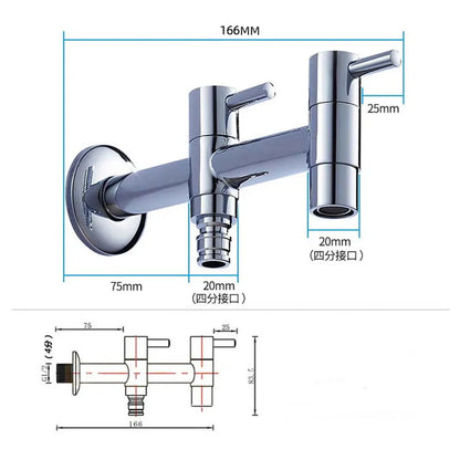 DecorBites™ Brass Double Handle Garden Faucet Bibcock - Multipurpose Toilet & Washing Machine Tap