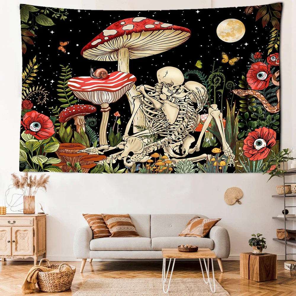 Decobites Psychedelic Witchcraft Tapestry Wall Hanging for Aesthetic Hippie Room Decor