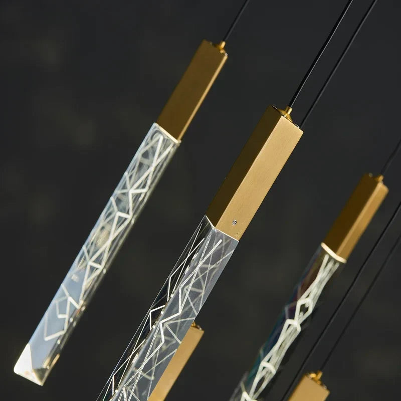 Decorbites™ Gold-Kristall-LED-Kronleuchter für modernes Loft-Wohnzimmer und Treppenhaus