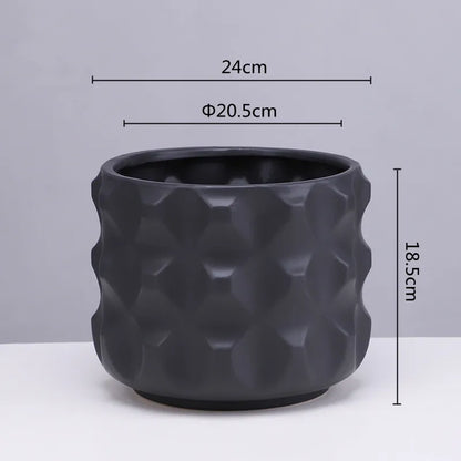 DecorBites™ Gold Ceramic Flower Pot Geometry Vase for Succulents and Floral Arrangements