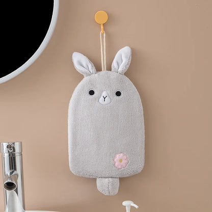 DecorBites™ Cartoon Embroidery Hanging Hand Towel - Soft, Absorbent, Quick Dry Towel