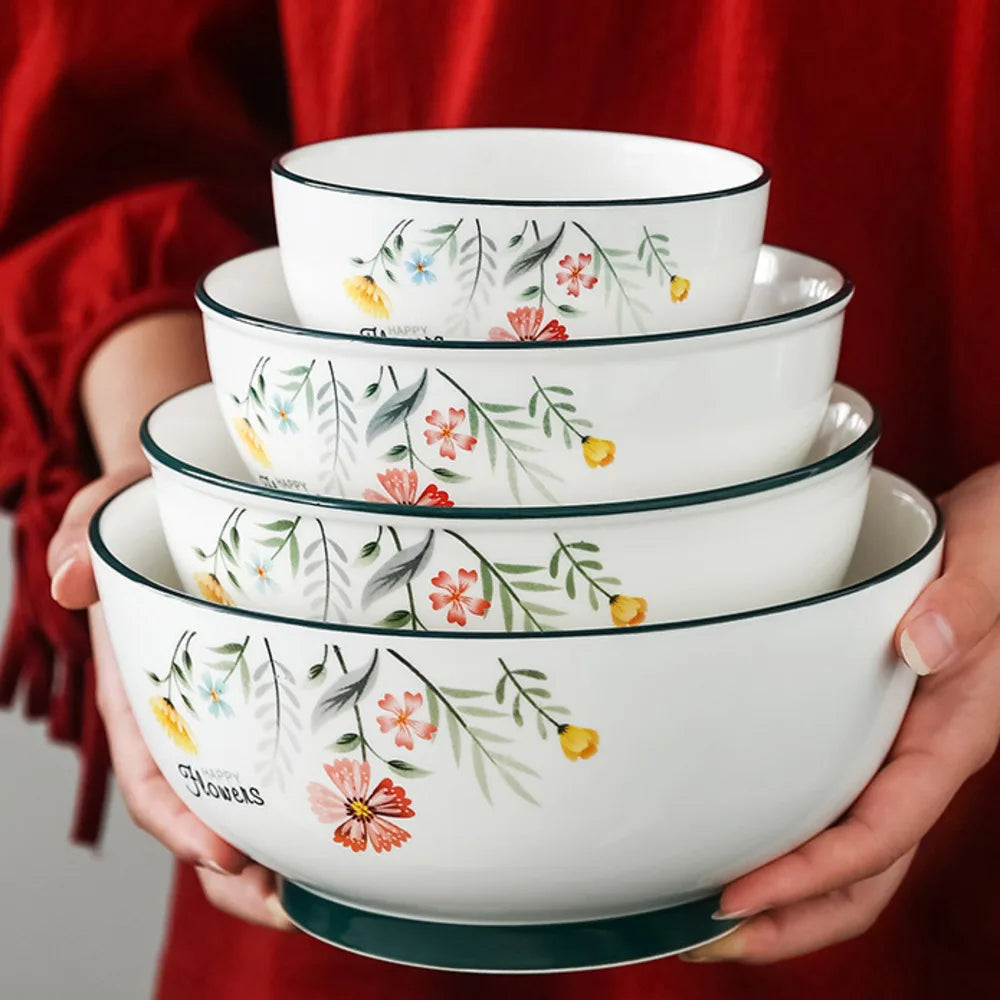 Juego de plato y tazón para fideos de arroz DecorBites™ de porcelana fina