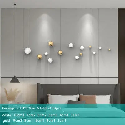 DecorBites™ Gold Ball Wall Hanging Ornaments Spherical Crafts Room Decor Display Pendants