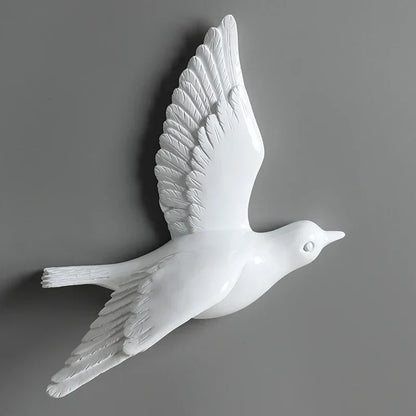 DecorBites™ Estatua de pájaro 3D de resina para decoración de pared en habitación infantil - Figura decorativa de animal