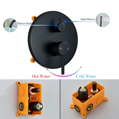 Juego de grifo para bañera DecorBites™ de doble manija con rociador manual y caño de montaje en pared