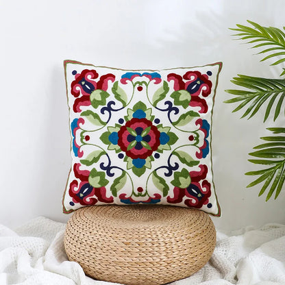 DecorBites™ Boho Farmhouse Floral Square Pillow Cover Set of 2