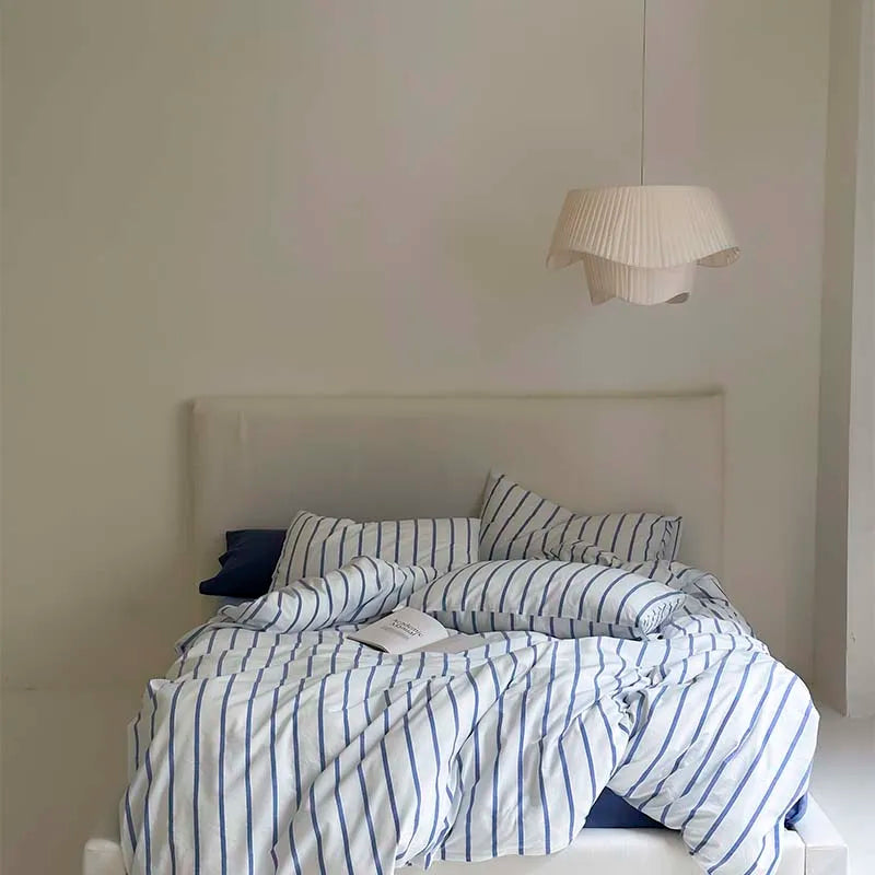 Juego de funda nórdica a rayas negras 100% algodón en varios tamaños de DecorBites™